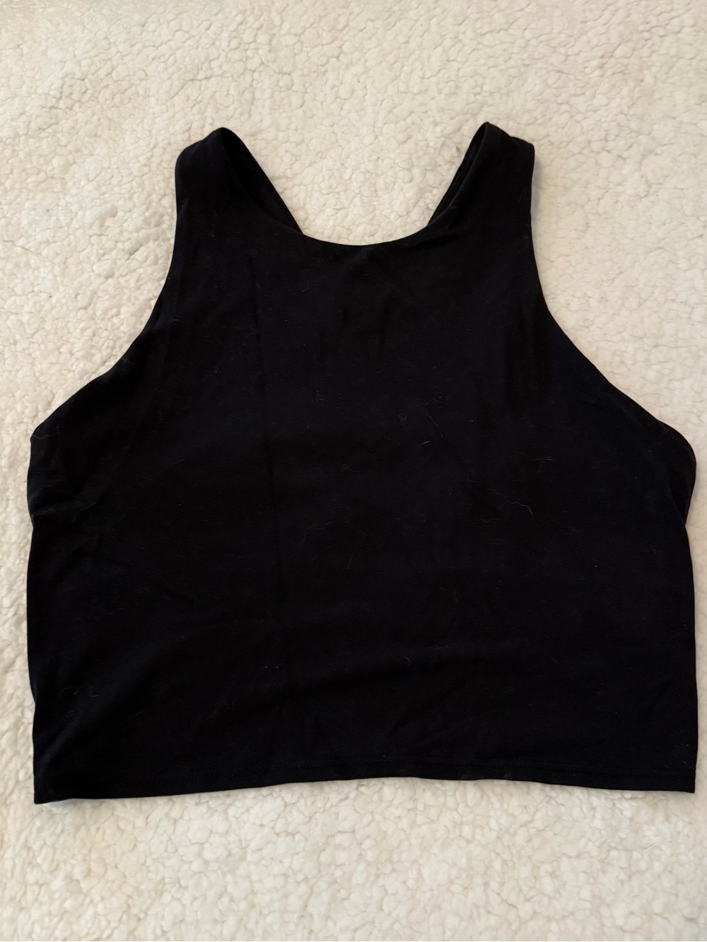 ATHLETA Conscious Crop Bra Tank Powervita Buttery Soft Black Gym Size Small